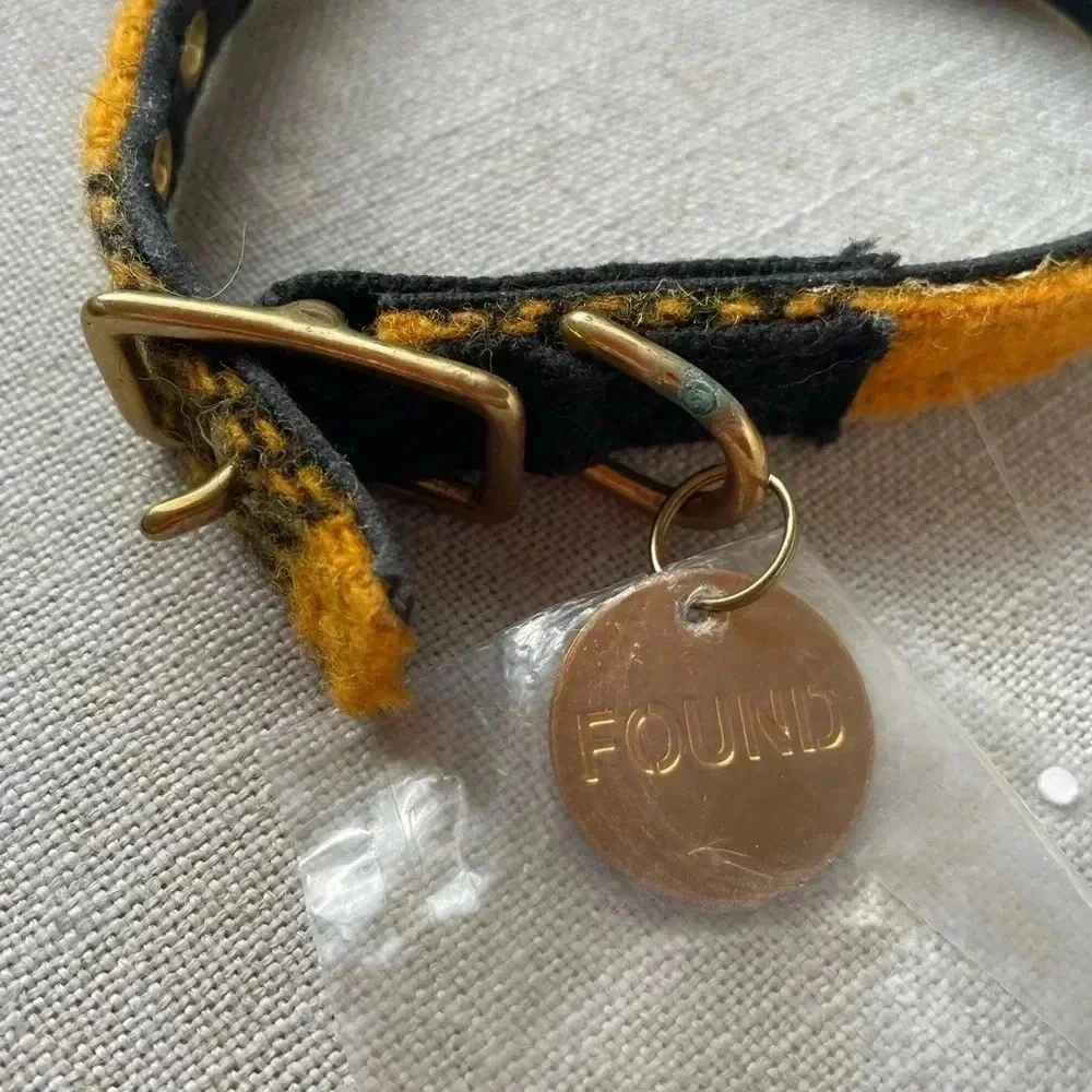 NWT Found My Animal x Free People Yellow Plaid Small Collar